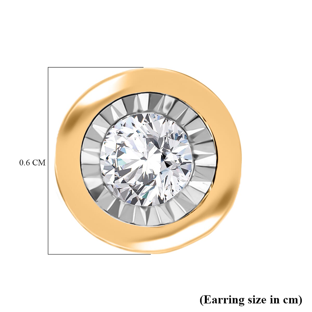 LUXURIANT Lab Grown Diamond Solitaire Stud Push Post Earring in 18K Vermeil Yellow Gold Plated Sterling Silver 8374530 5