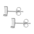Luxuriant Lab Grown Diamond (VS-E-F) Solitaire Stud Push Post Earring in Rhodium Overlay Sterling Silver 0.50 Ct.