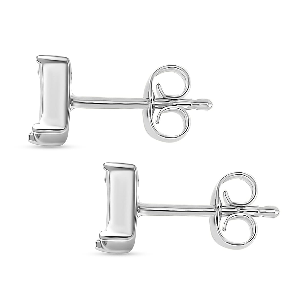 LUXURIANT 0.5 Ct. Lab Grown Diamond Stud Push Post Earring in Rhodium Overlay Sterling Silver 8262618 4