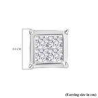Luxuriant Lab Grown Diamond (VS-E-F) Solitaire Stud Push Post Earring in Rhodium Overlay Sterling Silver 0.50 Ct.