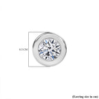Luxuriant Lab Grown Diamond (SI-GH) Solitaire Earrings with Screw Back in Rhodium Overlay Sterling Silver 0.27 Ct.