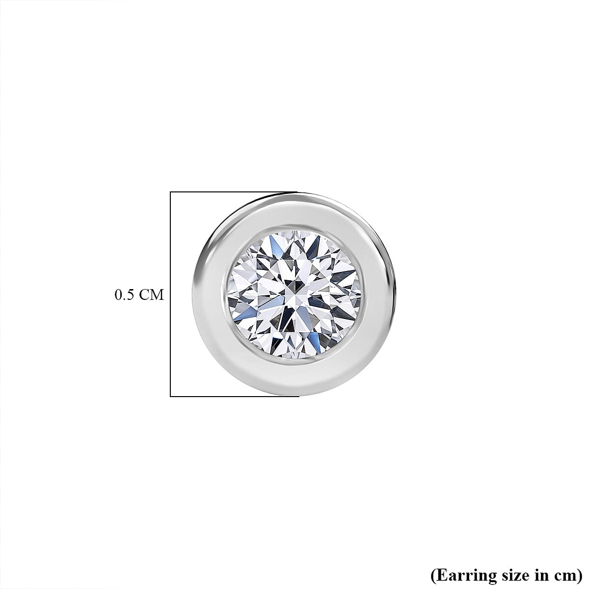 LUXURIANT Lab Grown Diamond Solitaire Stud Push Post Earring in Rhodium Overlay Sterling Silver 8265510 5