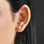 Luxuriant Lab Grown Diamond Solitaire Stud Push Post VS-EF Earring in Rhodium Overlay Sterling Silver 1.03 Ct.