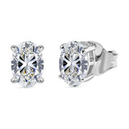 Luxuriant Lab Grown Diamond Solitaire Stud Push Post Earring in Rhodium Overlay Sterling Silver 1.52 Ct.