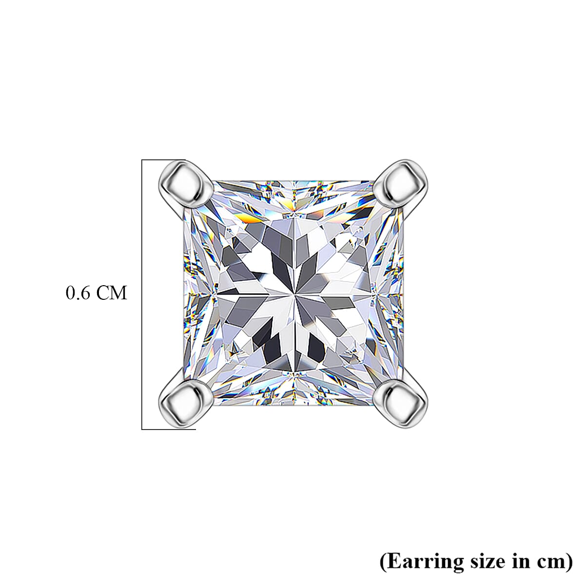 LUXURIANT 1.50 Ct. Lab Grown Diamond Solitaire Stud Push Post Earring in Rhodium Overlay Sterling Silver 8280628 4