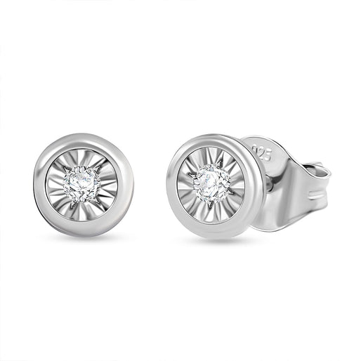 Luxuriant Lab Grown Diamond (SI/GH) Solitaire Stud Push Back Earring in 18K Vermeil Yellow Gold Plated Sterling Silver