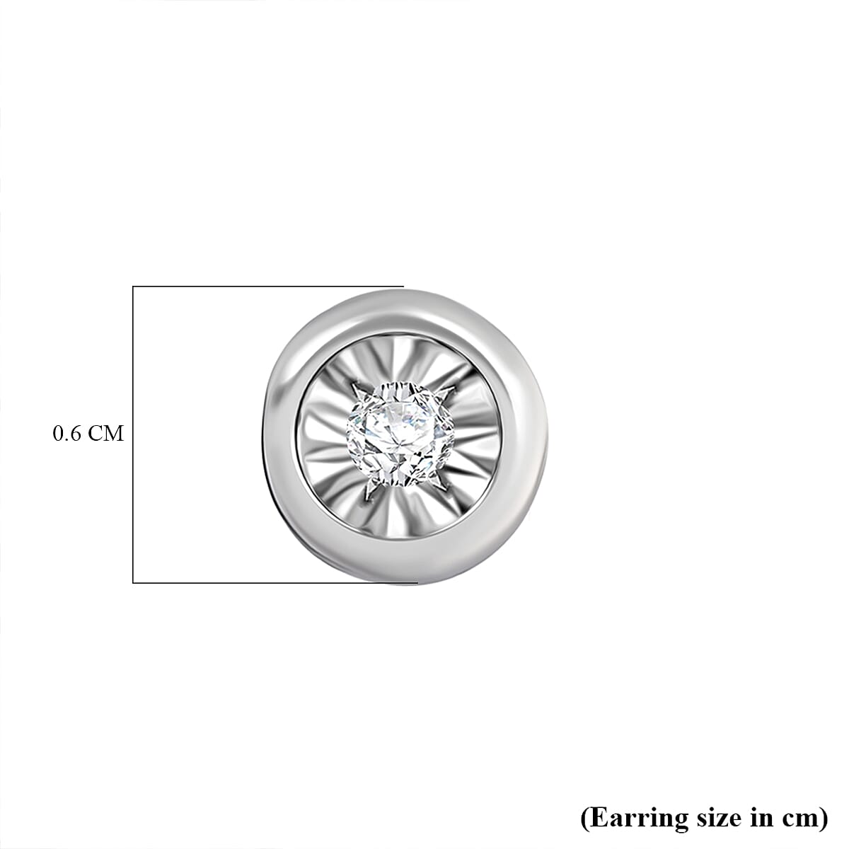 LUXURIANT Lab Grown Diamond Solitaire Stud Push Post Earring in Rhodium Overlay Sterling Silver 8374529 5