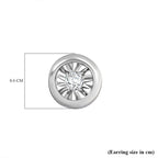 Luxuriant Lab Grown Diamond Solitaire Stud Push Post Earring in Rhodium Overlay Sterling Silver