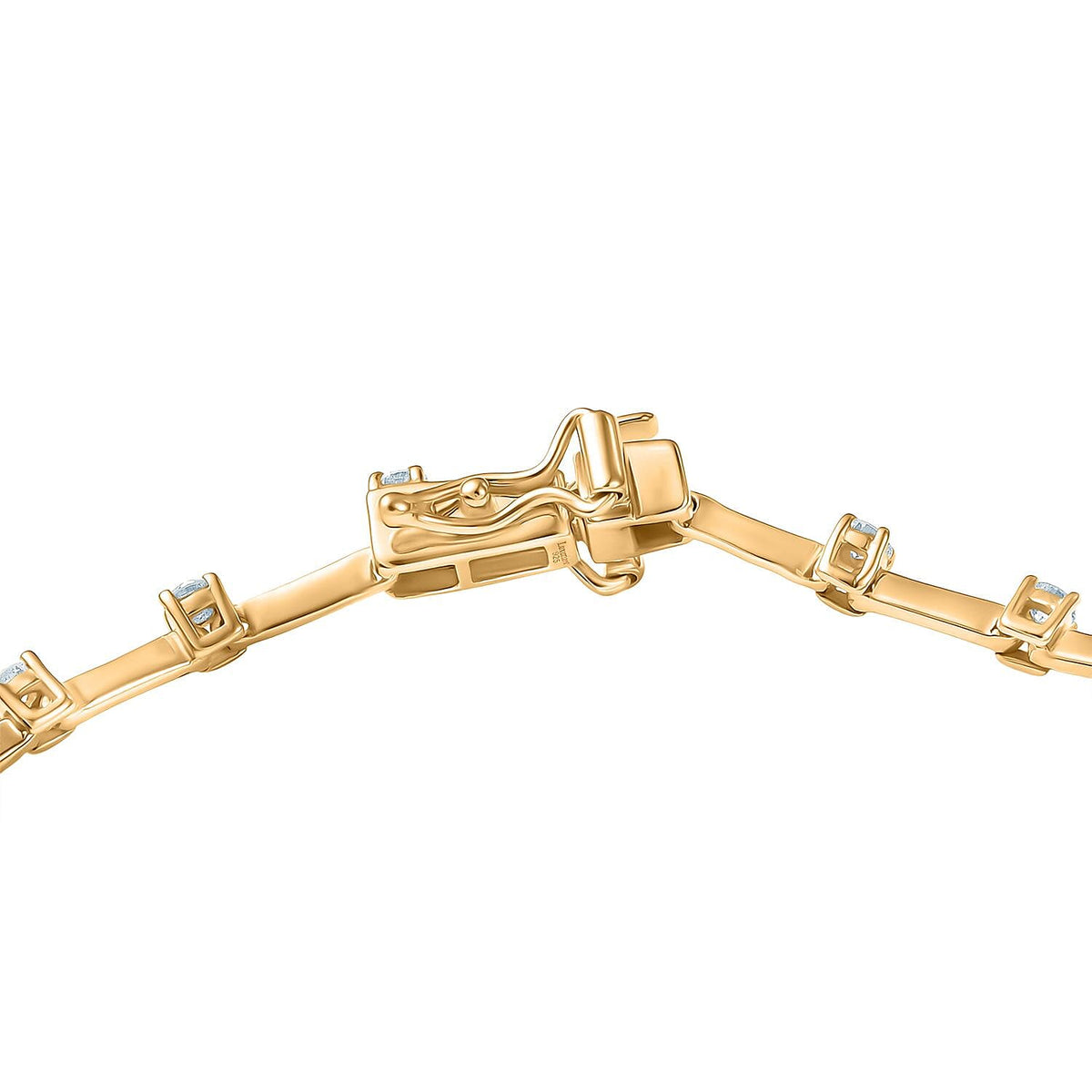 LUXURIANT 1 Ct. Lab Grown Diamond Station Bracelet (Size - 7.5) with GB Box Clasp in 18K Vermeil Yellow Gold Plated Sterling Silver 8286172 4