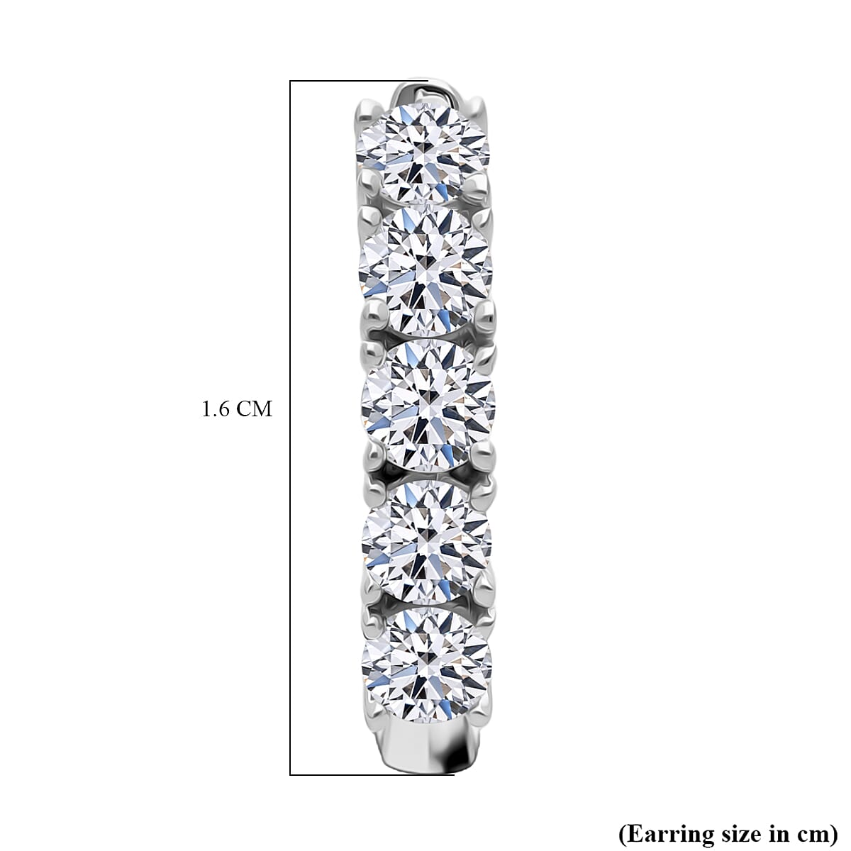 LUXURIANT 1 Ct. Lab Grown Diamond Earring with Hoop in Rhodium Overlay Sterling Silver (VS-EF) 8314107 4