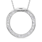 Luxuriant Lab Grown Diamond (VS-EF) Pendant with Chain (Size 18 - 2) in Rhodium Overlay Sterling Silver 1.00 Ct.