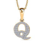 Luxuriant Lab Grown Diamond (VS-EF) Pendant with Torn Chain 19DC (Size 20) in 18K Vermeil Yellow Gold Plating Sterling Silver