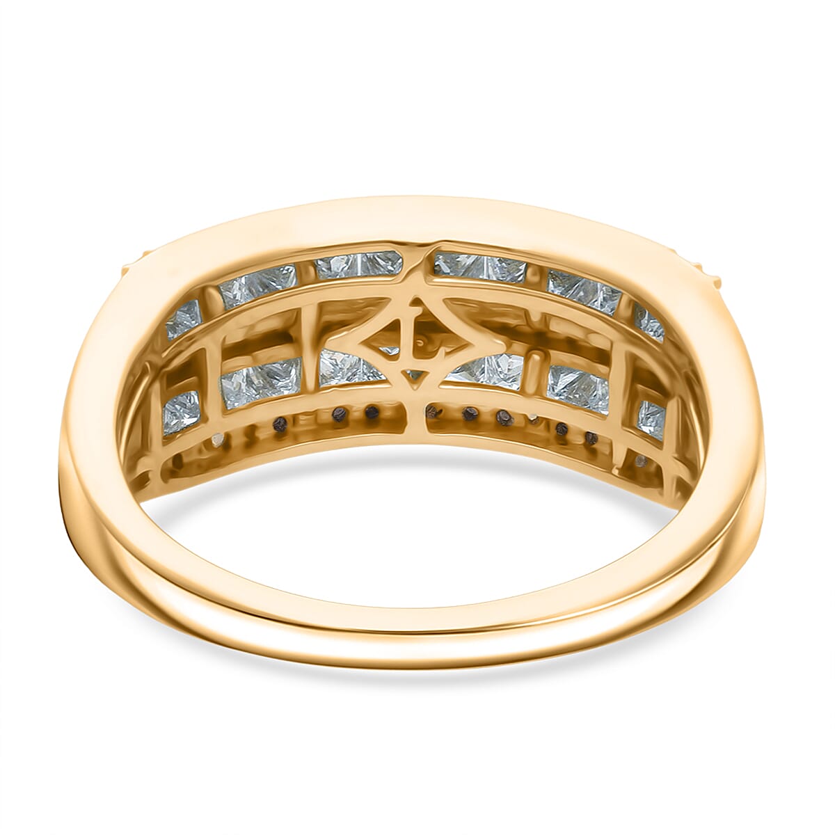 LUXURIANT 1.50 Ct. Lab Grown Diamond Multi Row Ring in 18K Vermeil Yellow Gold Over Sterling Silver (VS-EF) 8280067 5