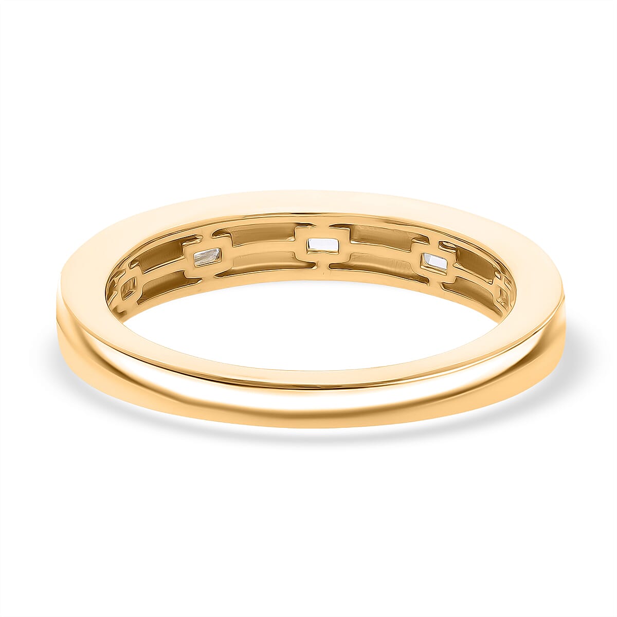 LUXURIANT 1 Ct. Lab Grown Diamond Band Ring in 18K Vermeil Yellow Gold Sterling Silver V32530639 5
