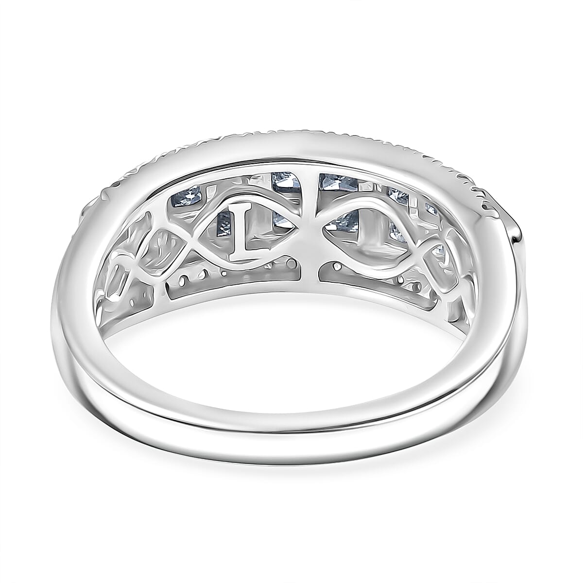 LUXURIANT 1 Ct. Lab Grown Diamond Geometric Ring in Rhodium Overlay Sterling Silver (VS-EF) 8253517 5