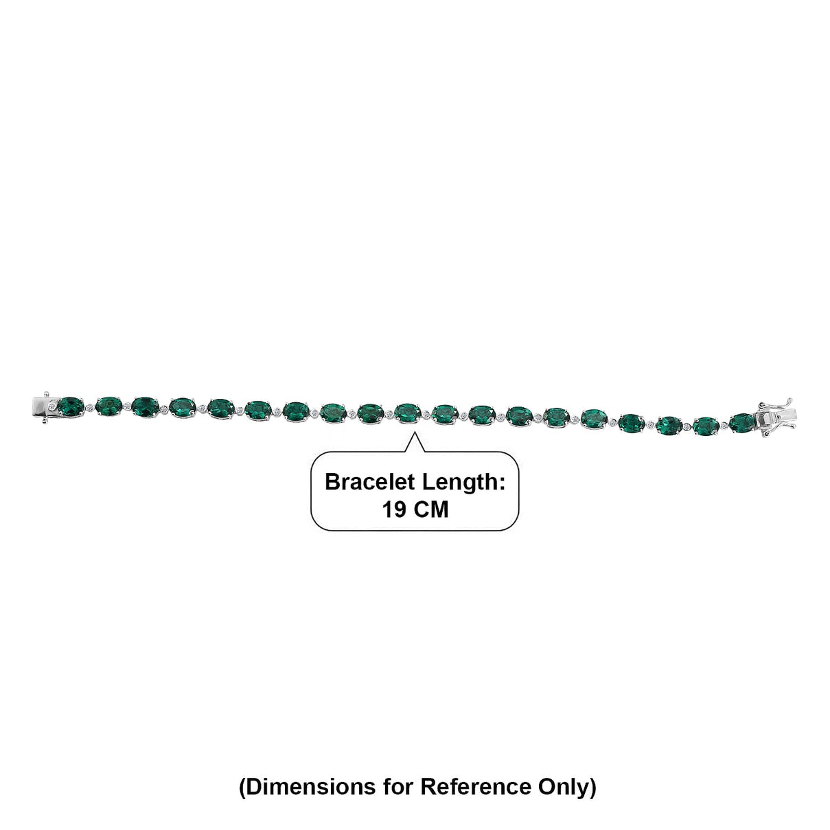 Lab Grown Emerald and Lab Grown Diamond (SI-G-H) Tennis Bracelet (Size - 7.5) in Rhodium Overlay Sterling Silver 13.62 Ct 8550689 5