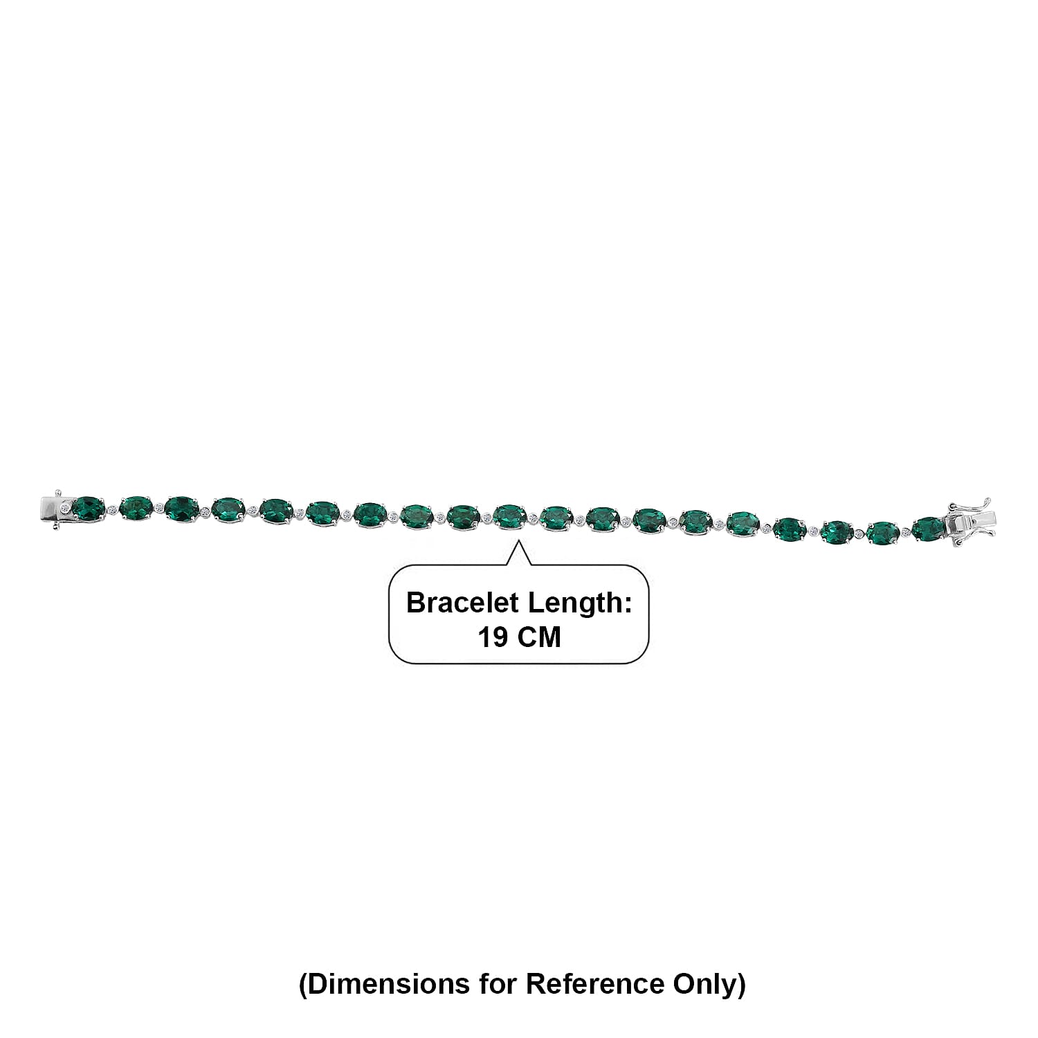 Lab Grown Emerald and Lab Grown Diamond (SI-G-H) Tennis Bracelet (Size - 7.5) in Rhodium Overlay Sterling Silver 13.62 Ct 8550689 5
