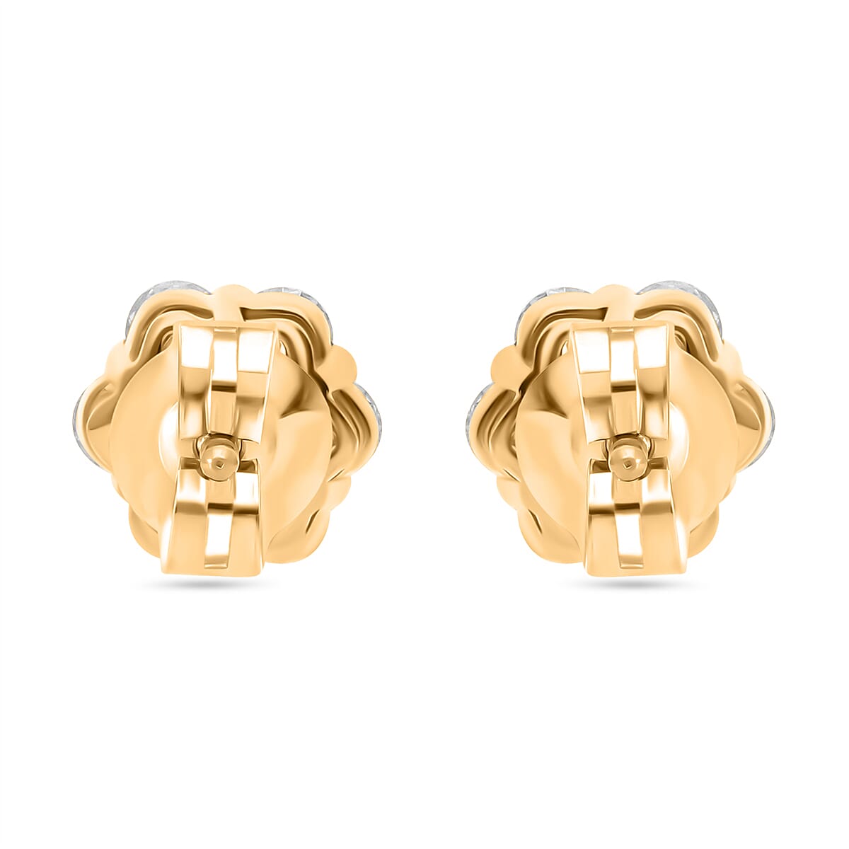 LUXURIANT 1 Ct. Lab Grown Diamond Cluster Earring with Push Post in 18K Vermeil Yellow Gold Sterling Silver I1-EF 8206943 5