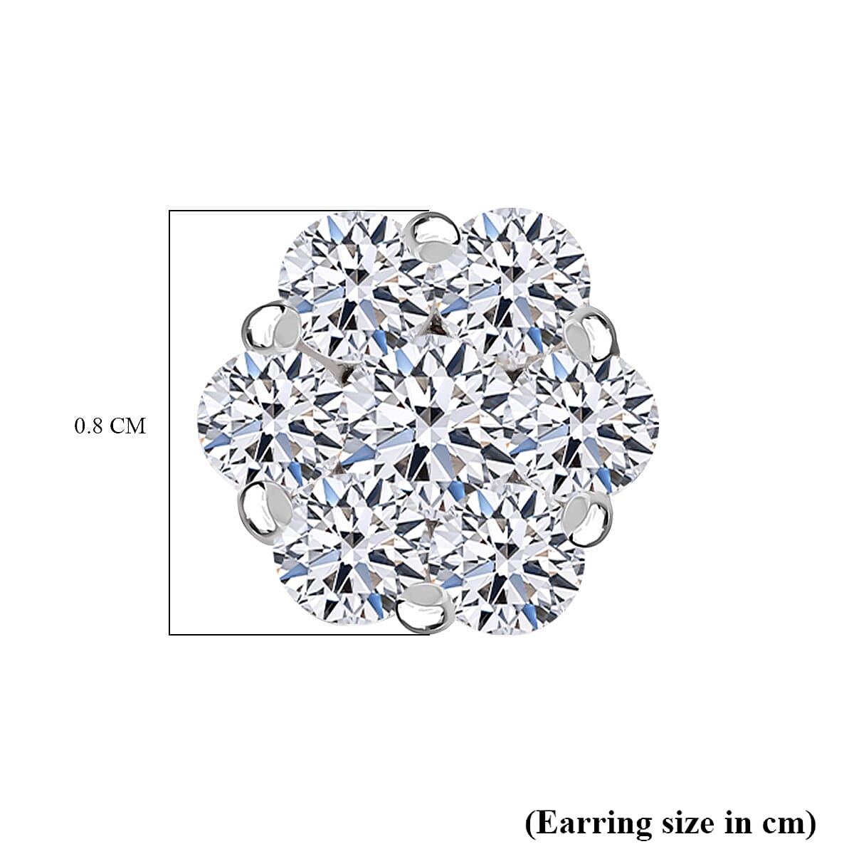LUXURIANT 1 Ct. Lab Grown Diamond Cluster Earring with Push Post in 18K Vermeil Yellow Gold Sterling Silver I1-EF 8206943 6