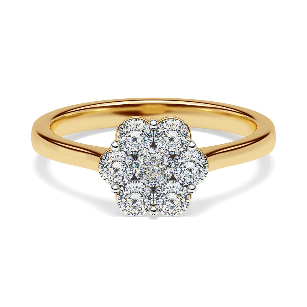 Luxuriant Lab Grown I1-EF Diamond Ring in 18K Vermeil Yellow Gold Sterling Silver 1.01 Ct.