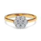 Luxuriant Lab Grown I1-EF Diamond Ring in 18K Vermeil Yellow Gold Sterling Silver 1.01 Ct.
