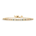 Luxuriant - Lab Grown Multi Diamond (SI) Adjustable Tennis Bracelet (Size 6.5-10) in 18K Vermeil Yellow Gold Plated Sterling Silver 1.00 Ct.