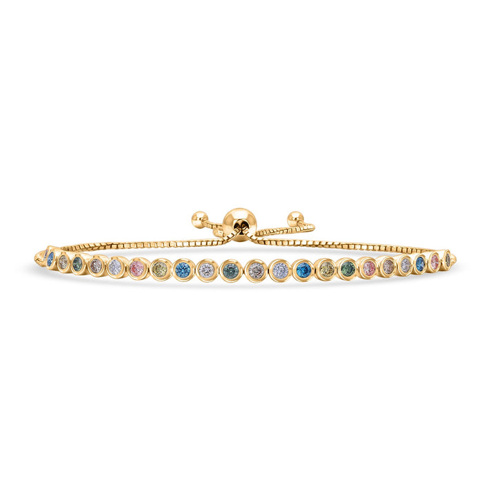 Luxuriant - Lab Grown Multi Diamond (SI) Adjustable Tennis Bracelet (Size 6.5-10) in 18K Vermeil Yellow Gold Plated Sterling Silver 1.00 Ct. 8524948 1