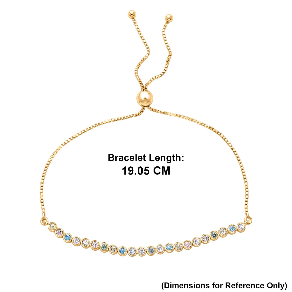 Luxuriant - Lab Grown Multi Diamond (SI) Adjustable Tennis Bracelet (Size 6.5-10) in 18K Vermeil Yellow Gold Plated Sterling Silver 1.00 Ct. 8524948 5