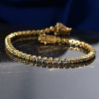 Luxuriant - Lab Grown Multi Diamond (SI-G-H) Tennis Bracelet (Size - 7.5) with GB Lock Box in 18K Vermeil Yellow Gold Plated Sterling Silver 2.00 Ct, Silver Wt. 10.13 Gms