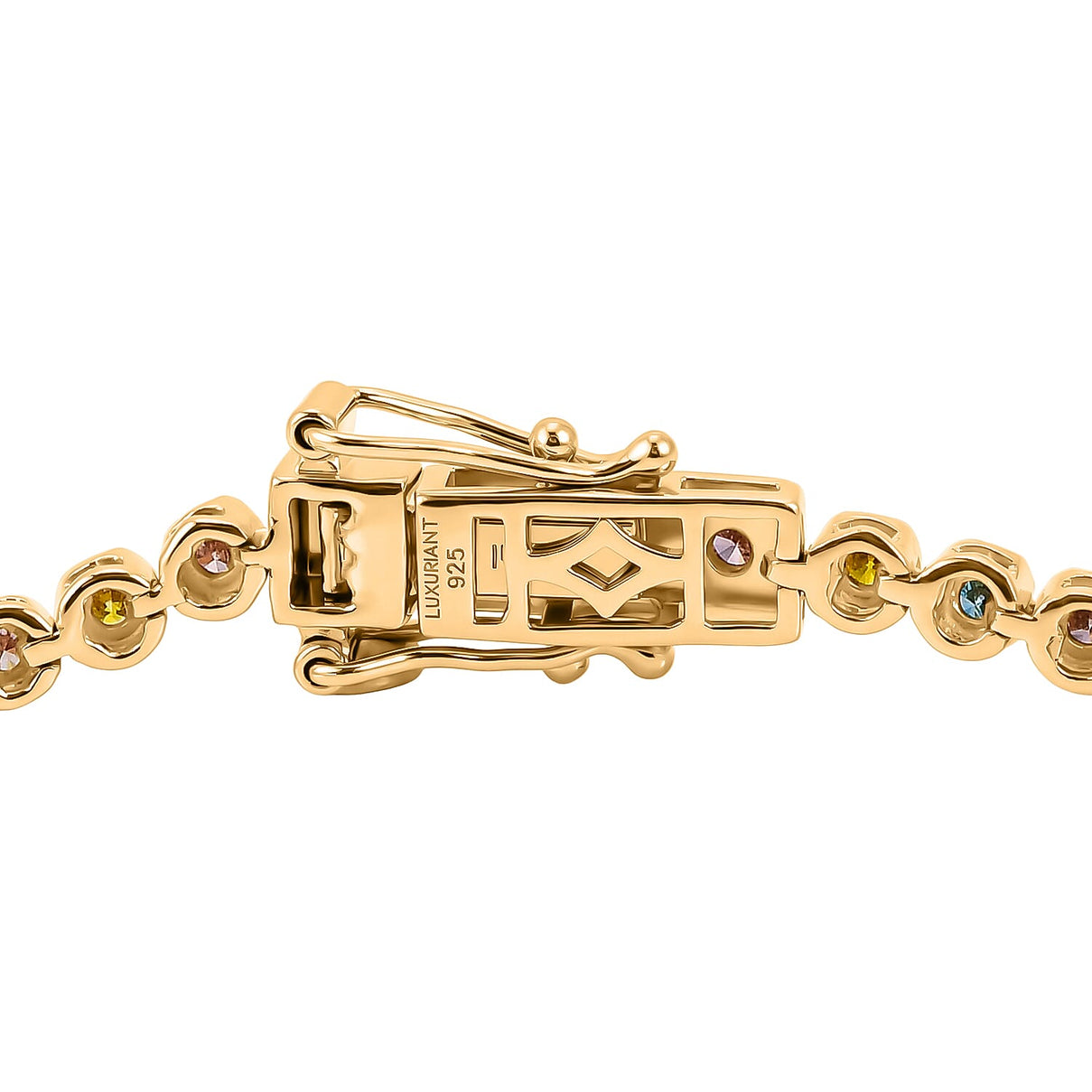Luxuriant - Lab Grown Pink, Blue, Yellow &amp; Green Diamond (VS) Tennis Bracelet (Size - 7.5) with GB Lock Box in 18K Gold Vermeil Sterling Silver 2.00 Ct, Wt. 10.13 Gms 8557942 4