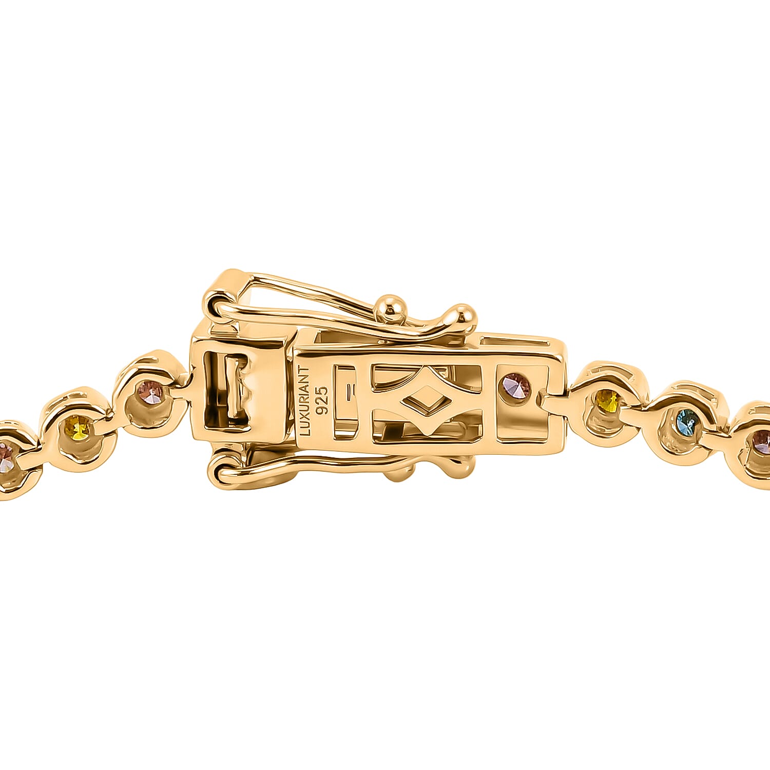 Luxuriant - Lab Grown Pink, Blue, Yellow &amp; Green Diamond (VS) Tennis Bracelet (Size - 7.5) with GB Lock Box in 18K Gold Vermeil Sterling Silver 2.00 Ct, Wt. 10.13 Gms 8557942 4