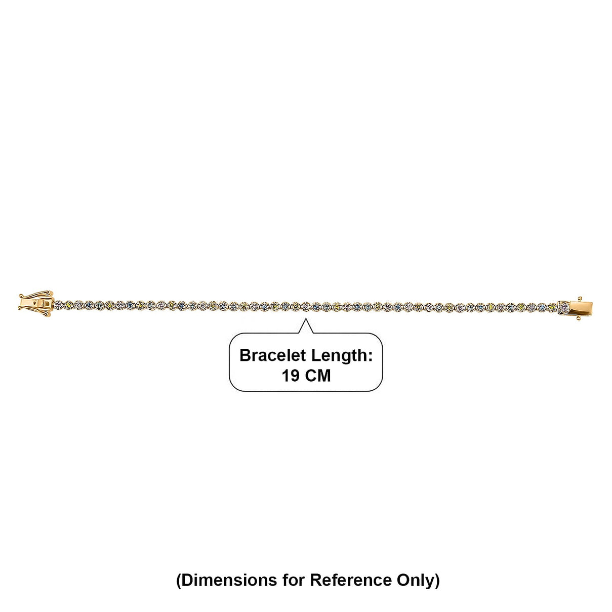 Luxuriant - Lab Grown Pink, Blue, Yellow &amp; Green Diamond (VS) Tennis Bracelet (Size - 7.5) with GB Lock Box in 18K Gold Vermeil Sterling Silver 2.00 Ct, Wt. 10.13 Gms 8557942 5