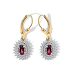 Luxuriant - Radiant Ember Garnet & Lab Grown Diamond (SI-G-H) Earring with Lever Back in 18K Vermeil Yellow Gold Plated Sterling Silver 1.86 Ct.