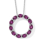 Luxuriant - Radiant Ember Garnet & Lab Grown Diamond (SI-G-H) Pendant with Chain (Size 20) in Rhodium Overlay Sterling Silver 2.66 Ct.