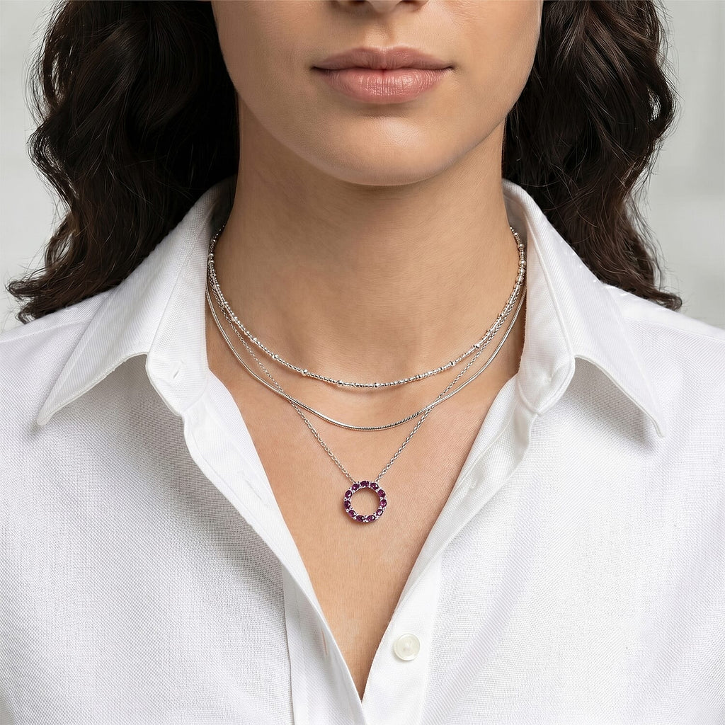 Luxuriant - Radiant Ember Garnet & Lab Grown Diamond (SI-G-H) Pendant with Chain (Size 20) in Rhodium Overlay Sterling Silver 2.66 Ct.