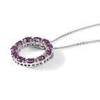 Luxuriant - Radiant Ember Garnet & Lab Grown Diamond (SI-G-H) Pendant with Chain (Size 20) in Rhodium Overlay Sterling Silver 2.66 Ct.