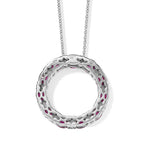 Luxuriant - Radiant Ember Garnet & Lab Grown Diamond (SI-G-H) Pendant with Chain (Size 20) in Rhodium Overlay Sterling Silver 2.66 Ct.