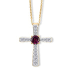 Luxuriant - Radiant Ember Garnet & Lab Grown Diamond (SI-G-H) Pendant with Chain (Size 20) in 18K Vermeil Yellow Gold Plated Sterling Silver 1.10 Ct.