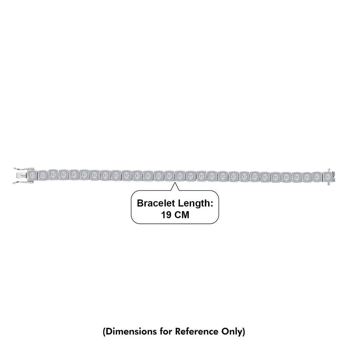 LUXURIANT 4 Ct. Lab Grown Diamond Bracelet (Size - 7.5) with GB Box Clasp in Rhodium Overlay Sterling Silver, SGL Certified (SI-GH) 8521065 5