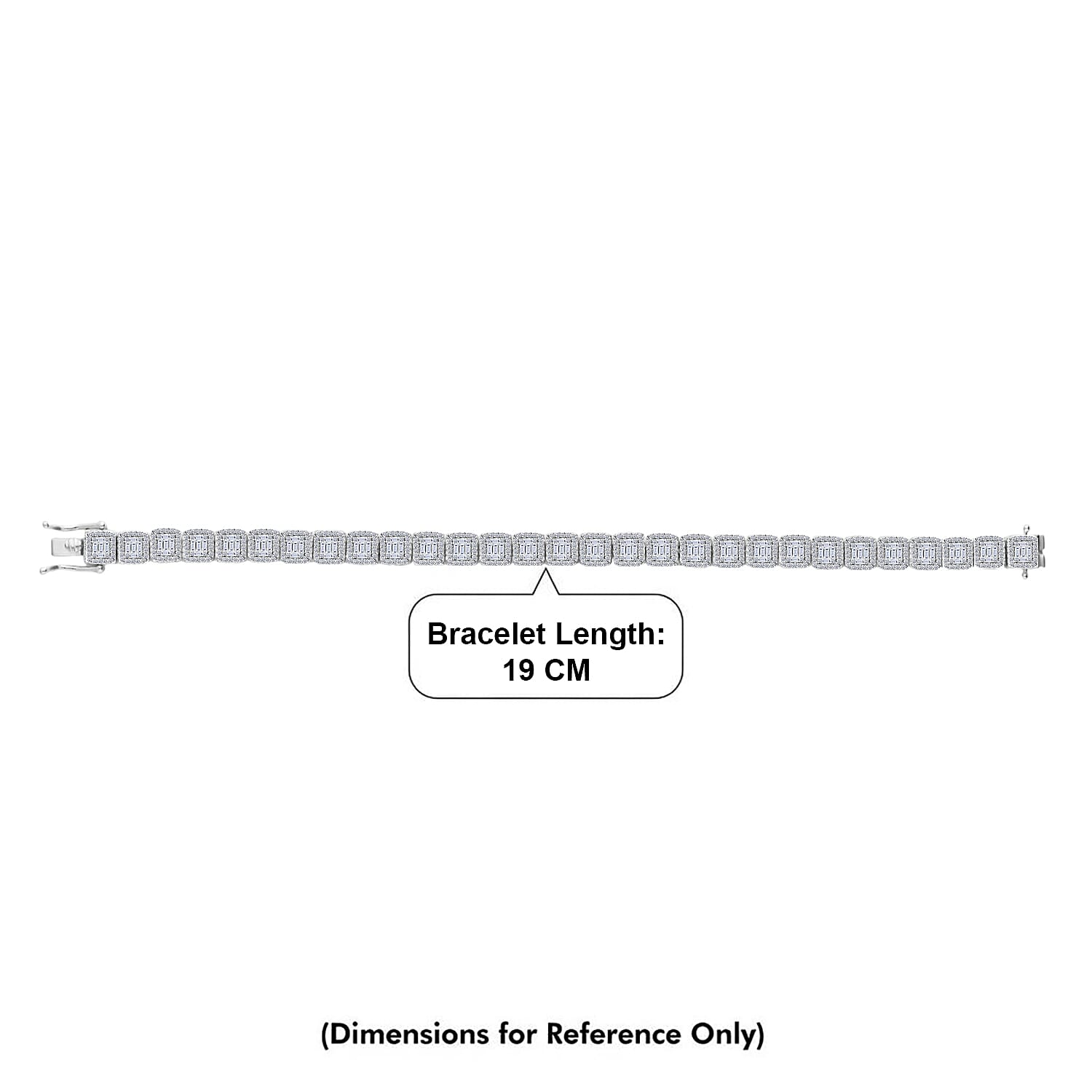 LUXURIANT 4 Ct. Lab Grown Diamond Bracelet (Size - 7.5) with GB Box Clasp in Rhodium Overlay Sterling Silver, SGL Certified (SI-GH) 8521065 5
