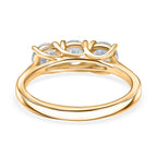 Luxuriant SI-G-H Lab Grown Diamond 3 Stone Ring in 18K Vermeil Yellow Gold Plated Sterling Silver 1.55 Ct.