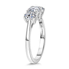 Luxuriant SI-G-H Lab Grown Diamond 3 Stone Ring in Rhodium Overlay Sterling Silver 1.55 Ct.
