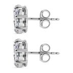 Luxuriant - Lab Grown Diamond ( SI-G-H ) Pressure Set Earring in Rhodium Sterling Silver 2.00 Ct.