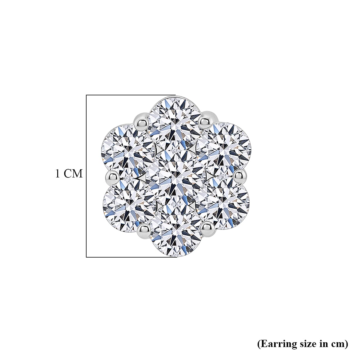 LUXURIANT 2 Ct. Lab Grown Diamond Pressure Set Earring in Rhodium Plated Sterling Silver (SI-G-H) 8548557 5
