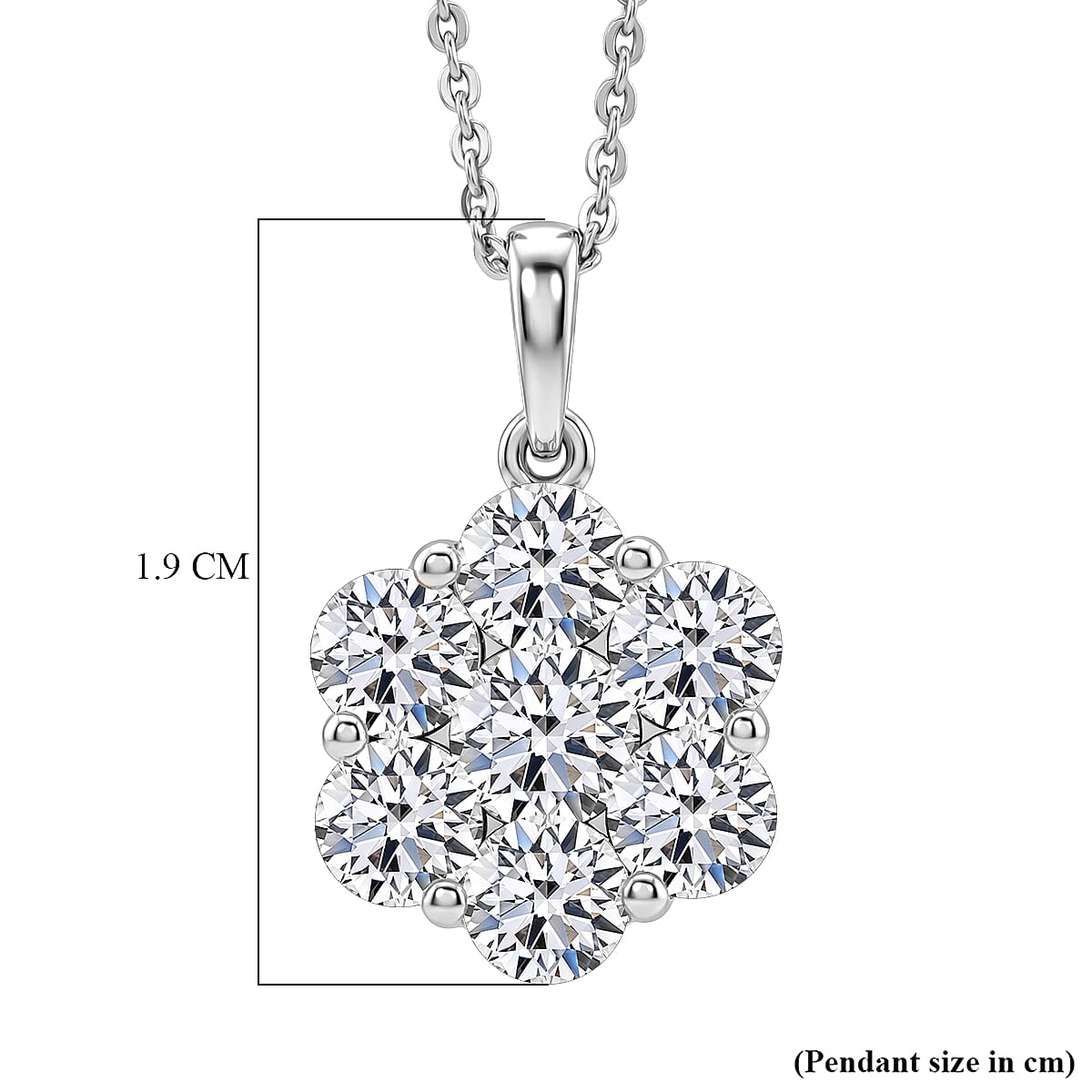 Luxuriant - Lab Grown Diamond (SI-G-H) Pressure Set Pendant with Chain (Size 20) in Rhodium Overlay Sterling Silver 2.00 Ct. 4475678 6