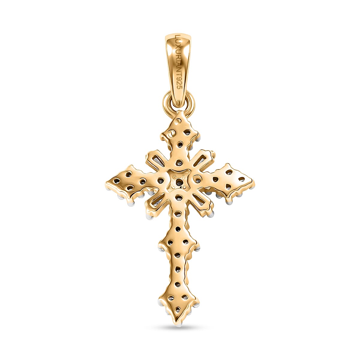 Luxuriant SI-G-H Lab Grown Diamond Cross Pendant in 18K Vermeil Yellow Gold Plated Sterling Silver 8498615 5
