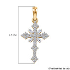 Luxuriant SI-G-H Lab Grown Diamond Cross Pendant in 18K Vermeil Yellow Gold Plated Sterling Silver