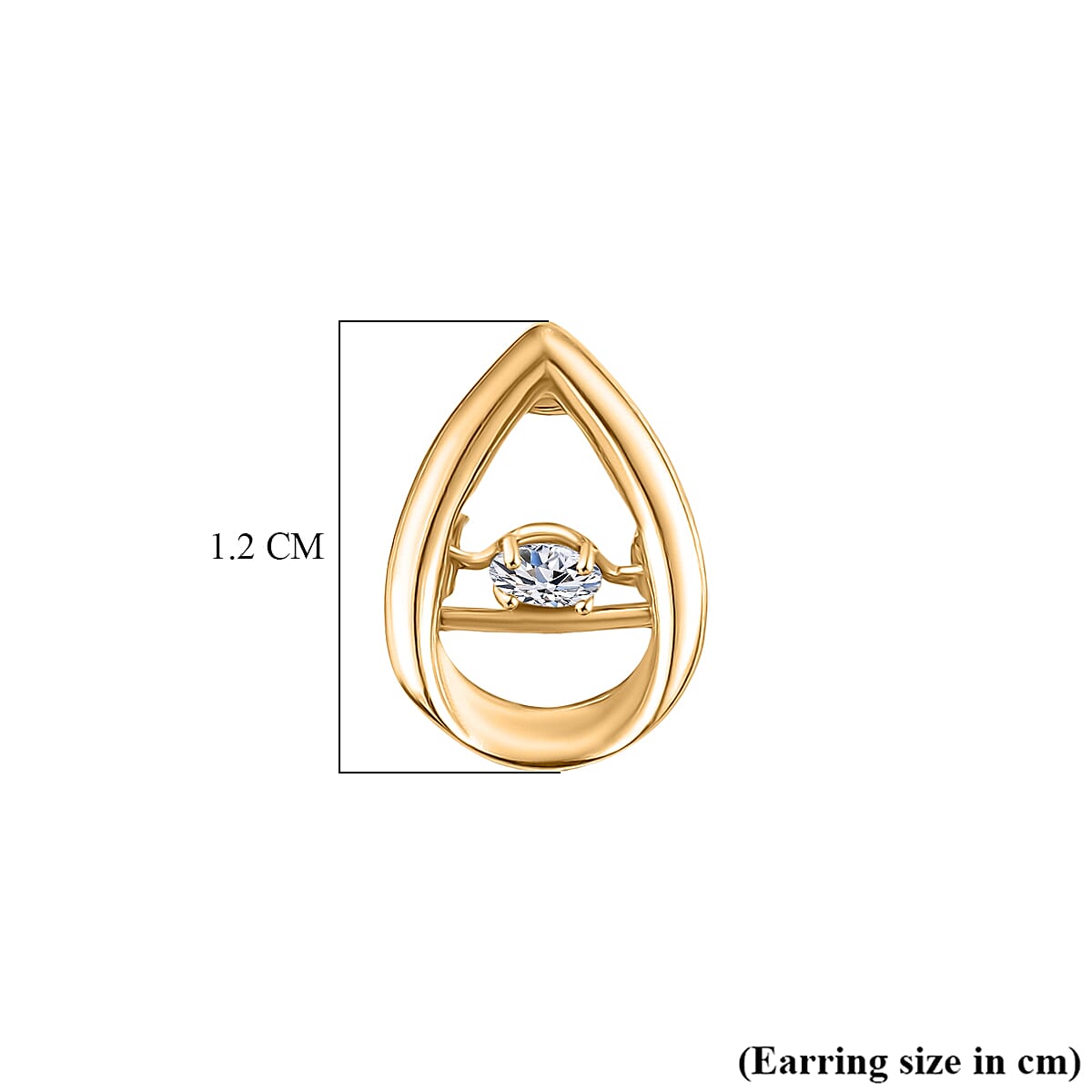 LUXURIANT Lab Grown Diamond Drop Stud Earring with Push Back in 18K Vermeil Yellow Gold Over Sterling Silver (SI-G-H) 8466148 6