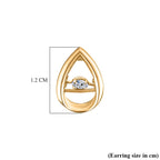 Luxuriant SI-G-H Lab Grown Diamond Pear Cut Stud Earring with Push Back in 18K Vermeil Yellow Gold Plated Sterling Silver