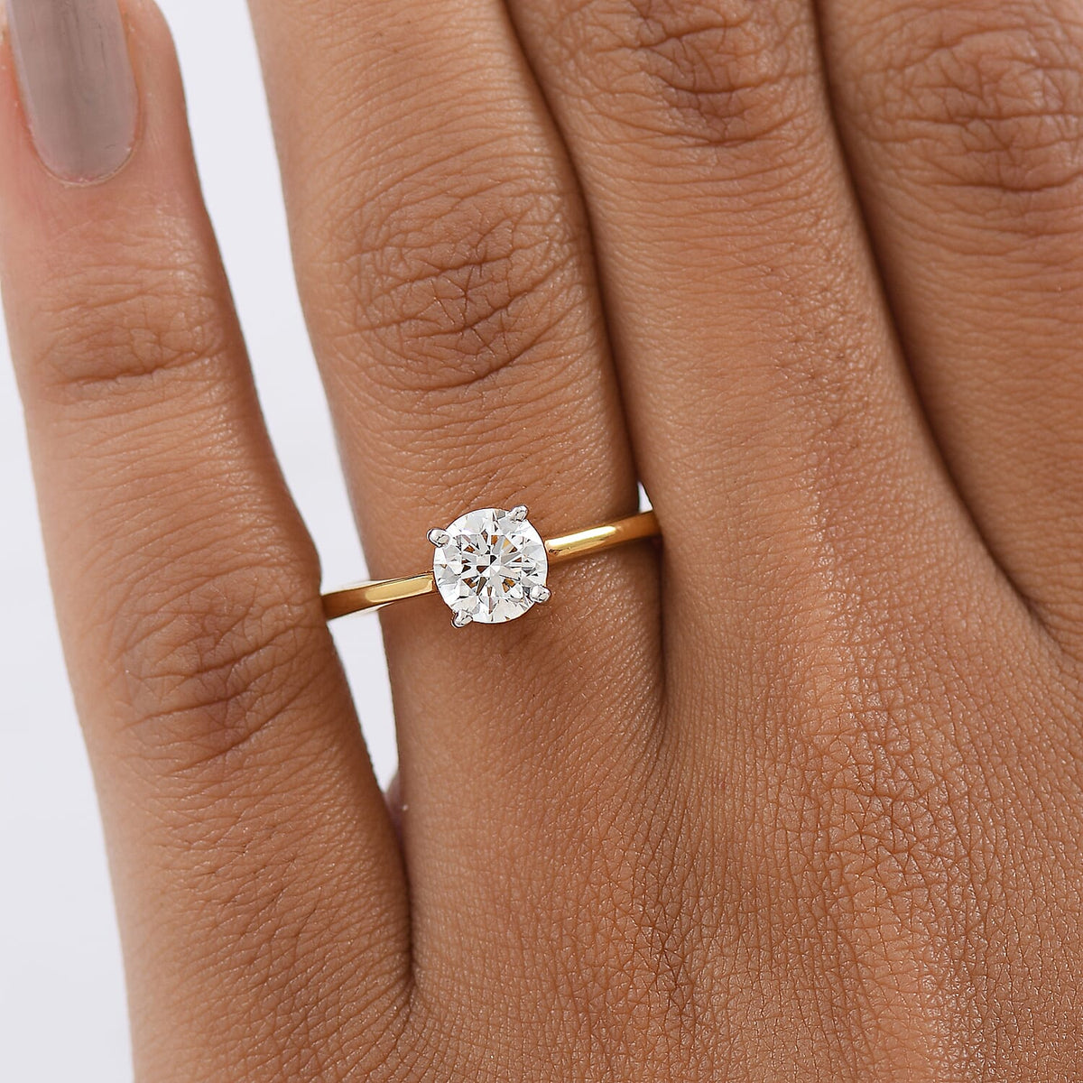 LUXURIANT 1 Ct. Lab Grown Diamond Solitaire Ring in 18K Vermeil Yellow Gold Plated Sterling Silver (SI-G-H) 8350029 3